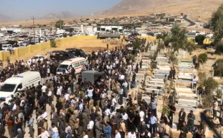 جثامين شهداء القصف التركي على جنوب كردستان تُوارى الثرى 