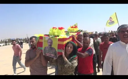 تشييع جثمان مقاتل قسد الشهيد أحمد محمد إسماعيل في تل حميس