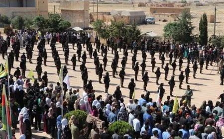 تشييع جثامين أربعة شهداء من قسد وقوى الأمن الداخلي في الحسكة