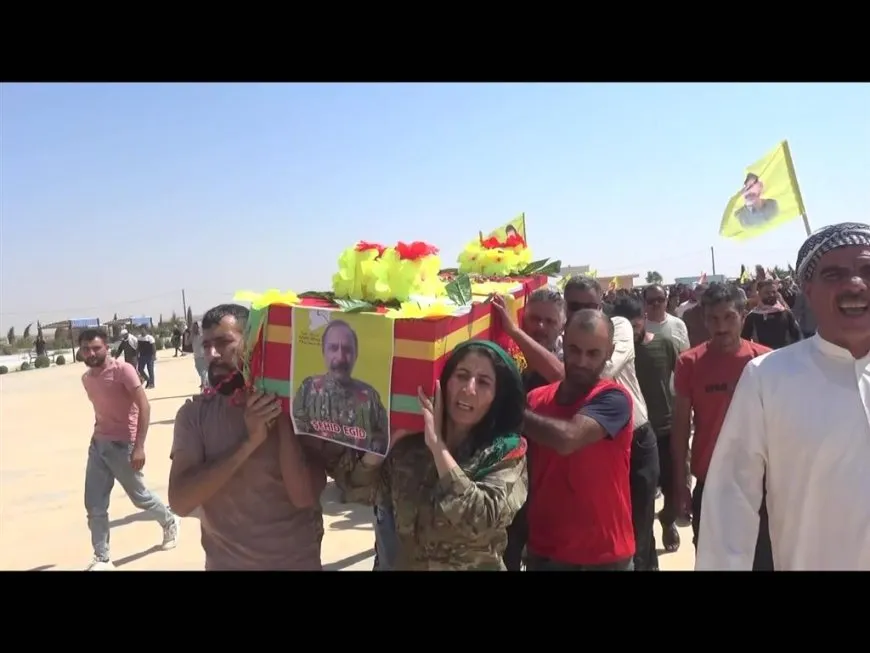 تشييع جثمان مقاتل قسد الشهيد أحمد محمد إسماعيل في تل حميس