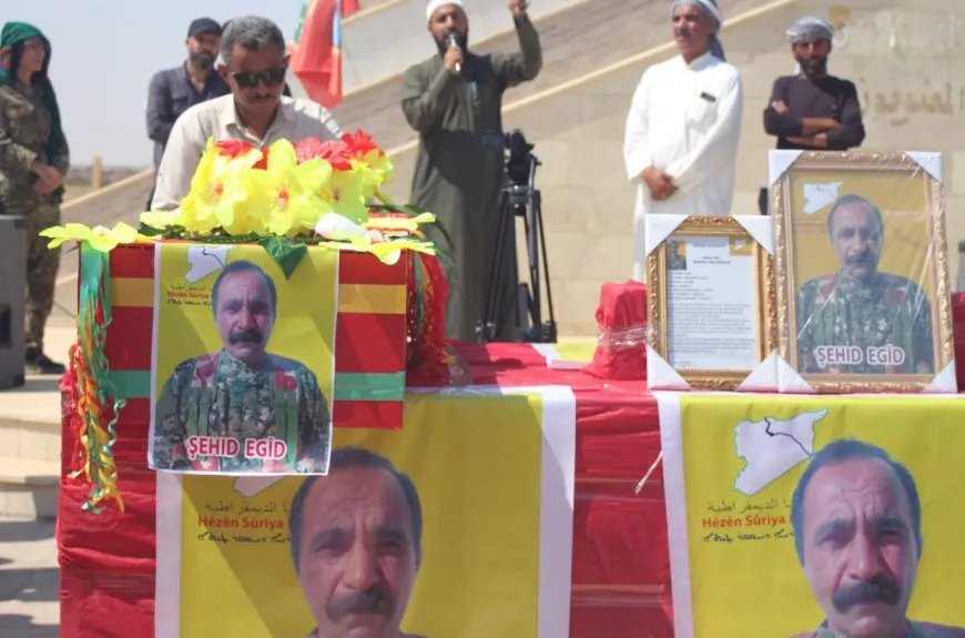 تشييع جثمان مقاتل قسد الشهيد أحمد محمد إسماعيل في تل حميس