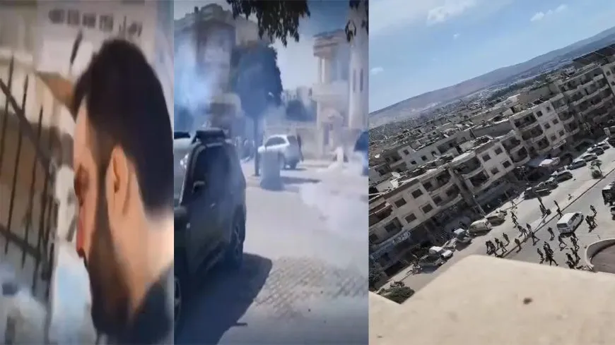 مرتزقة الاحتلال التركي يهاجمون متظاهرين في عفرين المحتلة 