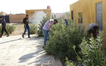 حملة نظافة في عين عيسى تشجيعاً على العمل التطوعي