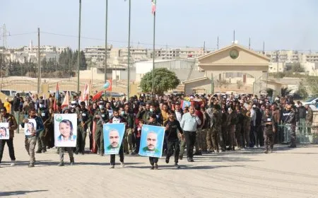 مراسم في مزار شهداء منبج للشهيدة الطفلة فرح وعضو في قوى الأمن الداخلي