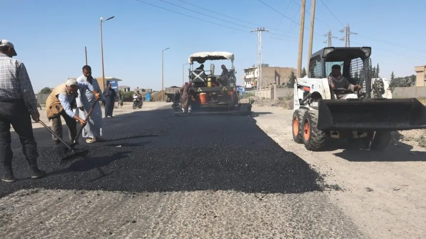 إعادة تأهيل وتعبيد طرق مدينة الفرات بريف مقاطعة دير الزور 
