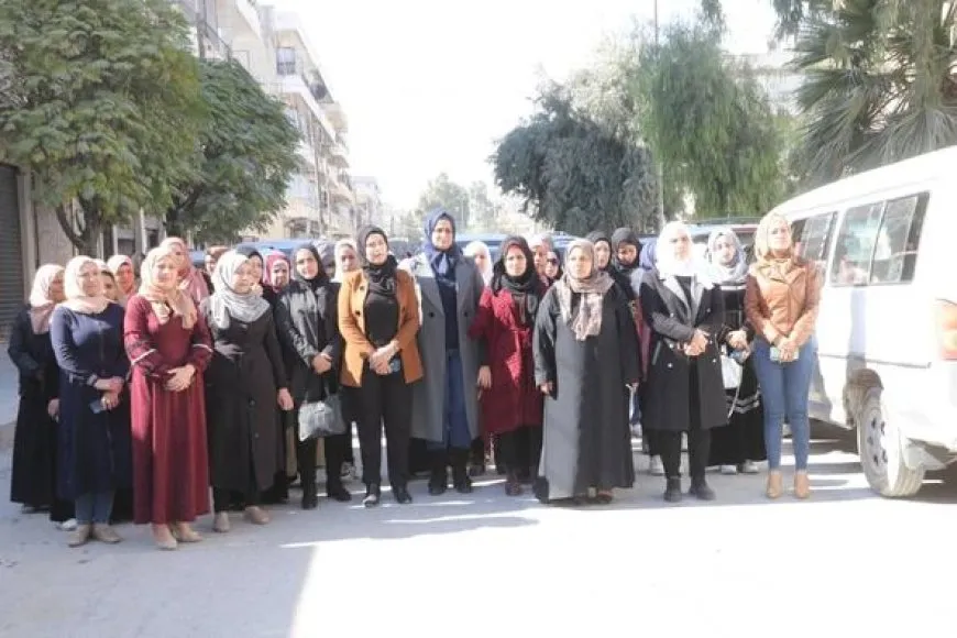المرأة في الإدارة الذاتية الديمقراطية تُعزي ذوي شهداء القصف التركي على منبج