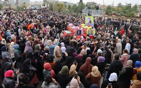 بمراسم مهيبة.. تشيع جثمان قيادية YPJ ومقاتل في قسد