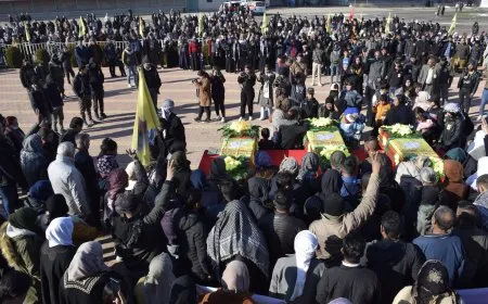 تشييع جثامين 3 مقاتلين من قسد إلى مثواهم الأخير
