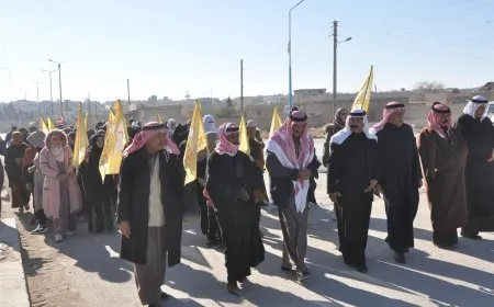 مسيرة في الهول ترفض الاحتلال التركي وتؤكد وحدة مكونات المجتمع