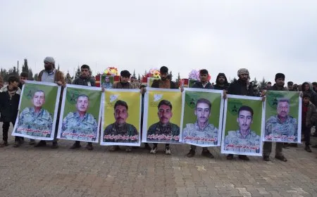 أهالي الشدادي يشيّعون جثامين 3 شهداء ومراسم غيابية لشهيد