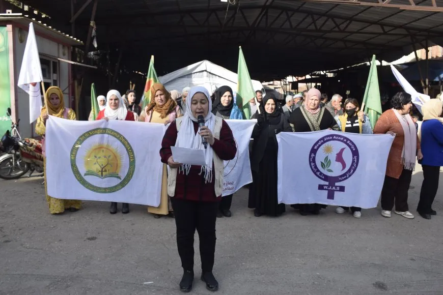  تنظيمات نسائية في ديرك تندد بهجمات جيش الاحتلال التركي ومرتزقته