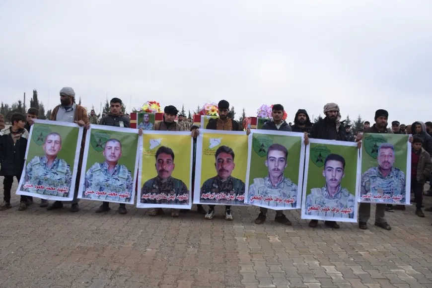 أهالي الشدادي يشيّعون جثامين 3 شهداء ومراسم غيابية لشهيد