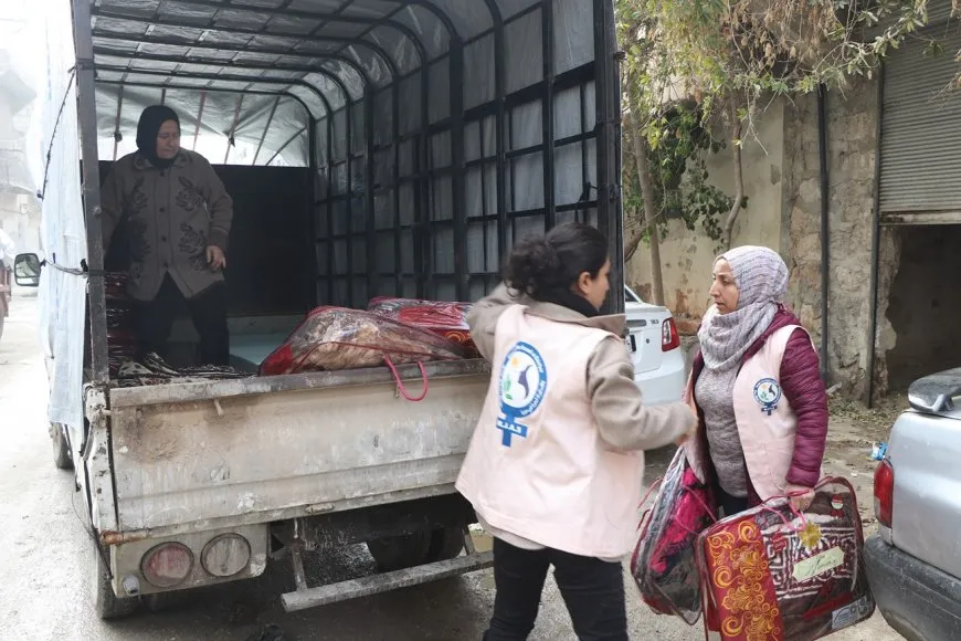 تقديم الدعم العيني للمهجّرين قسراً من مقاطعة عفرين والشهباء في حلب