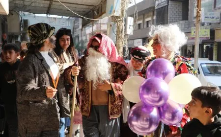 أطفال الحسكة وعامودا يحتفلون برأس السنة الكردية