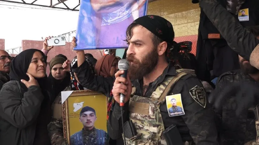 تشييع جثماني مقاتلي قسد علي قامشلو وزاغروس قامشلو
