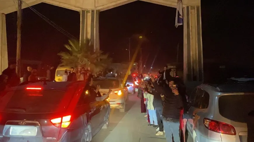 لحظات استقبال العائدين من فعالية المناوبة على سد تشرين في مدينة كوباني
