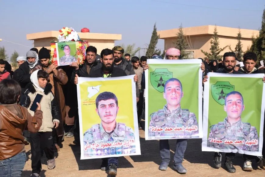 أهالي الشدادي يشيعون جثمان الشهيد أحمد حمادة ومراسم غيابية للشهيد محمد حاج علي