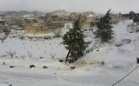 مشاهد سحر الثلوج في ريف محافظة السويداء بسوريا
