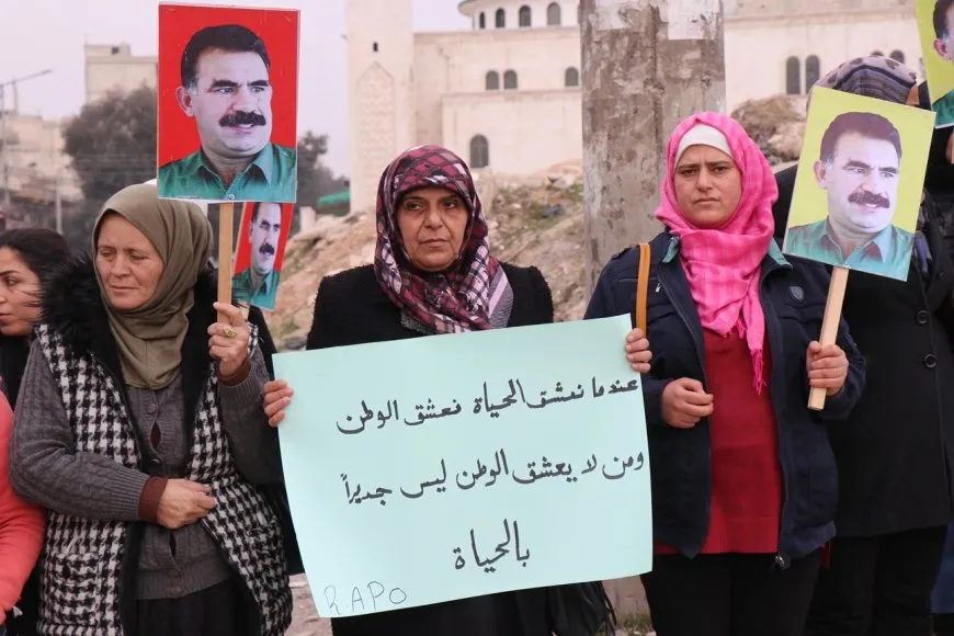 محتجّون في حلب ينددون بالمؤامرة الدولية ضد القائد عبدالله أوجلان