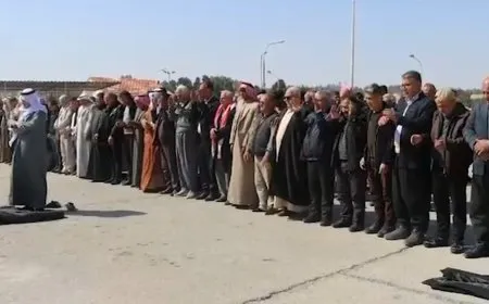 وصول وفد من العشائر العربية والكردية إلى سد تشرين وأداء صلاة الجمعة