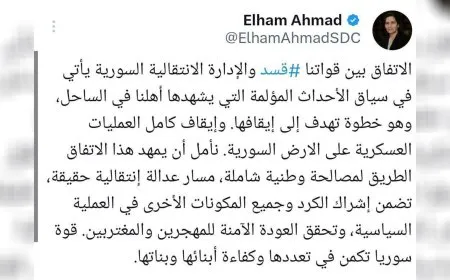 إلهام أحمد: الاتفاقية خطوة نحو ايقاف العمليات العسكرية في سوريا