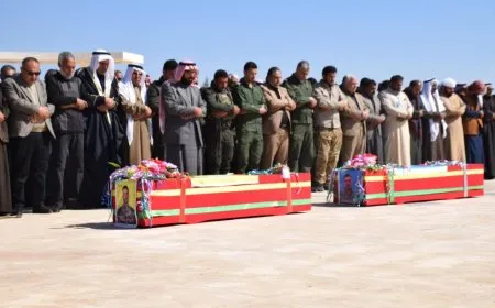 تشييع جثماني شهيدين في مقاطعة الرقة 