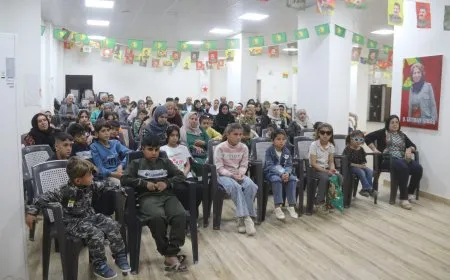 بقلوب واعدة وأمل مشرق أطفال الشهداء في عامودا يحتفلون بميلاد القائد