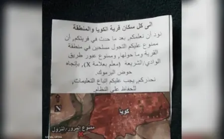 إسرائيل تلقي منشورات تحذيرية فوق بلدة بدرعا