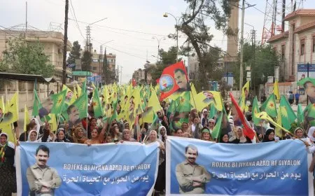 آلاف النساء في قامشلو يطالبن بالحرية الجسدية للقائد عبد الله أوجلان