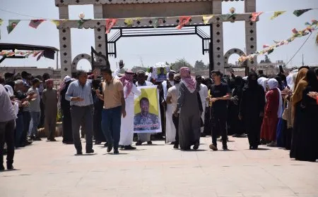 تشييع جثمان مقاتل قسد في تل كوجر 