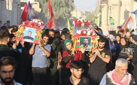 تشييع جثماني الشهيدين هوكر ورشيد في حلب