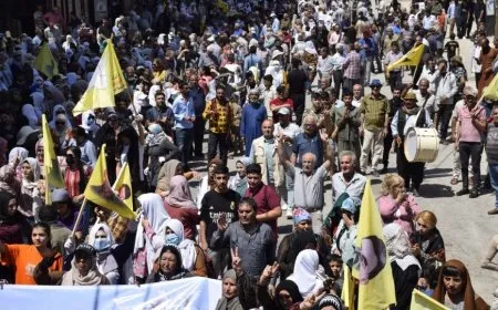مسيرة جماهيرية في الحسكة تطالب بالحرية الجسدية للقائد عبد الله أوجلان