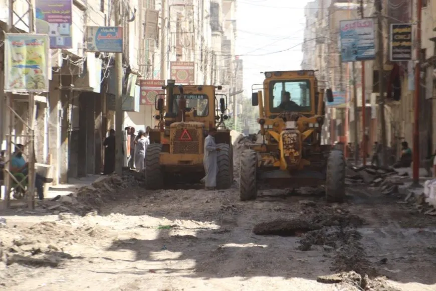 بلدية الشعب في مدينة الرقة تبدأ أعمال تعبيد الطرقات