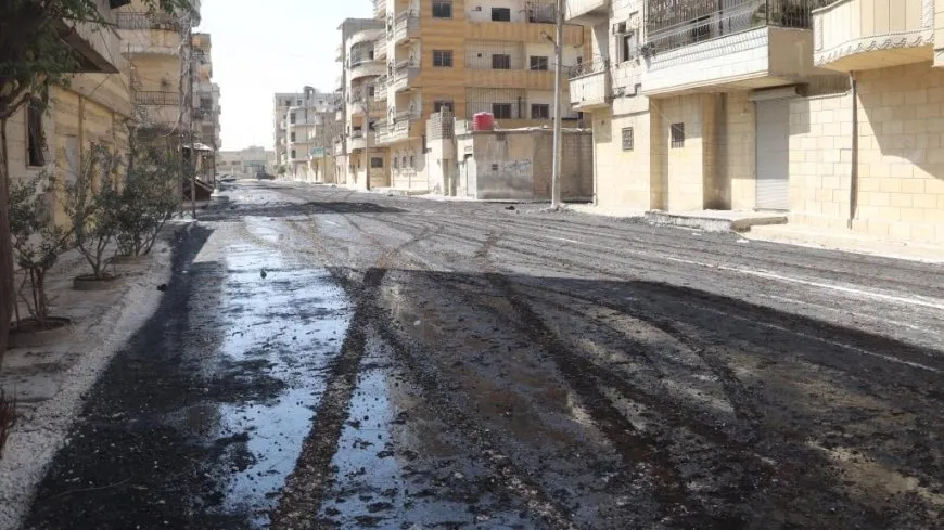 بلدية الشعب في الرقة تباشر مدّ القميص الاسفلتي لشوارع المدينة