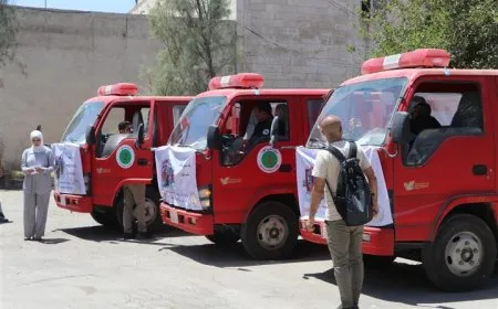 3 عربات إطفاء جديدة تنضم لأسطول إطفاء الحسكة 
