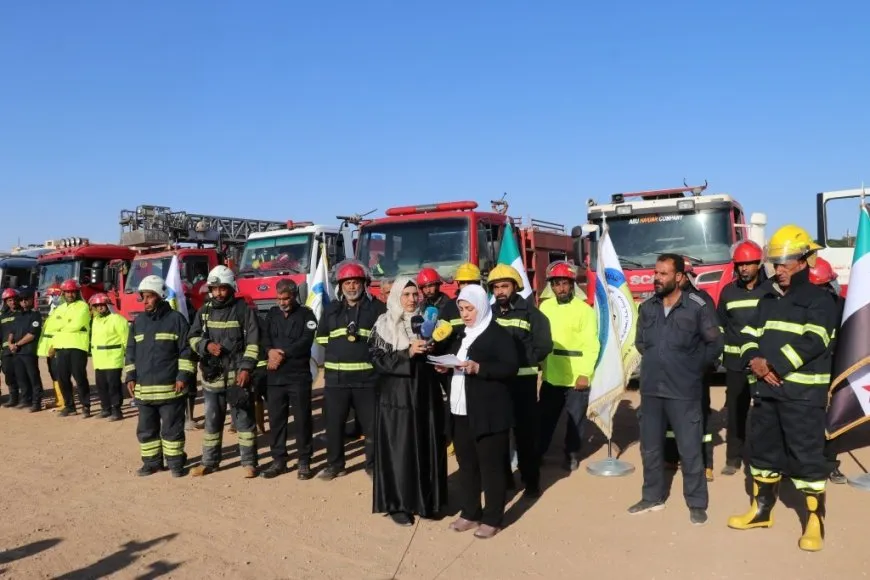 قافلة دعم من الإدارة الذاتية للمساعدة في إخماد حرائق الساحل