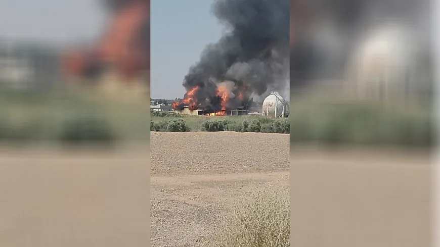 إصابة عامل في حريق ضمن مستودع تجميع أنابيب الغاز المنزلي في الرقة