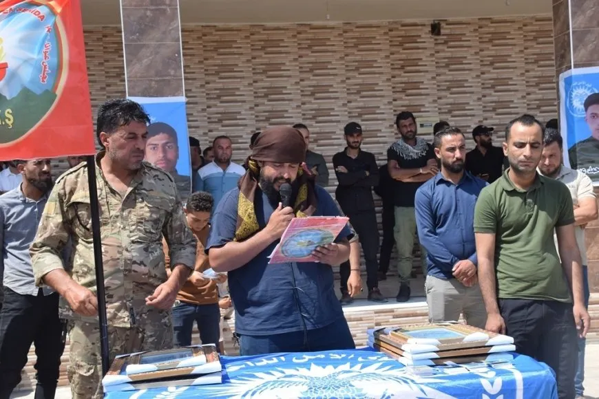 تشييع شهيد ومراسم غيابية لأربعة من شهداء الأمن الداخلي في الشدادي