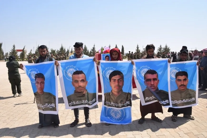 تشييع شهيد ومراسم غيابية لأربعة من شهداء الأمن الداخلي في الشدادي