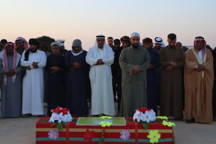 تشييع جثمان مقاتل من قسد في تل حميس