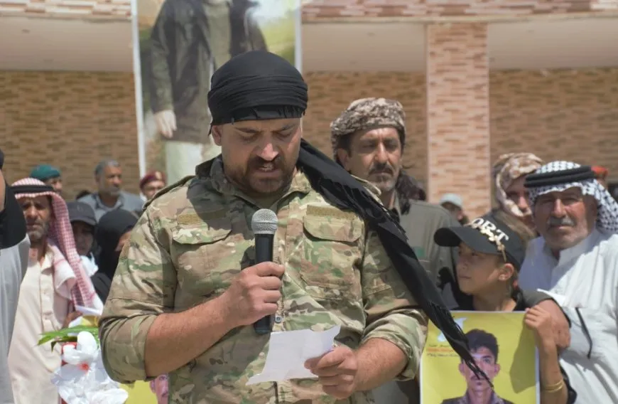 تشييع جثمان مقاتل من قسد في تل كوجر
