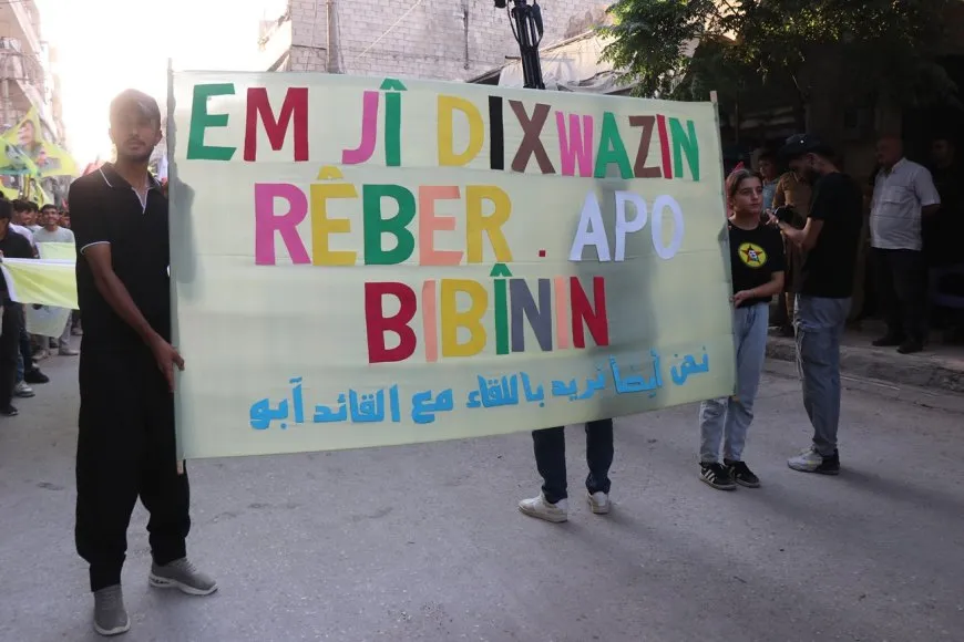 مسيرة في حلب للمطالبة بحرية القائد عبد الله أوجلان الجسدية