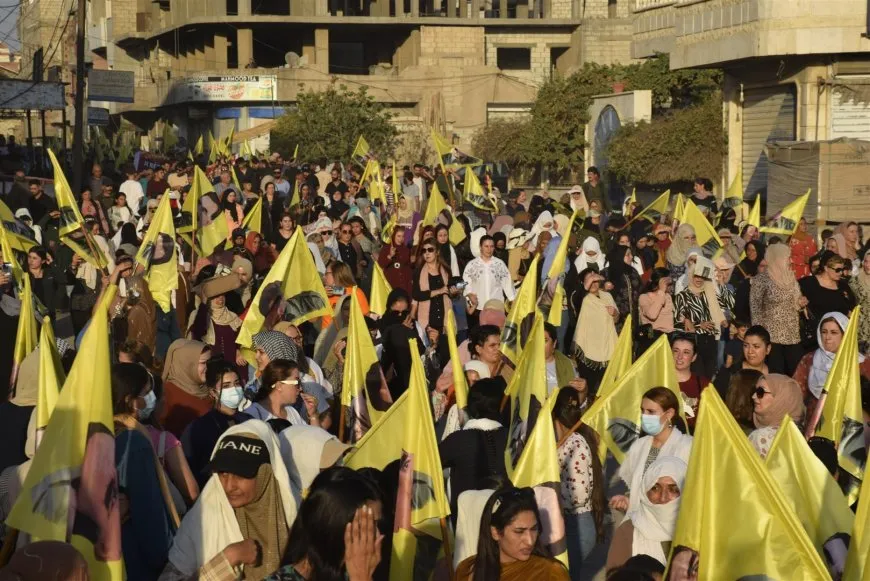 مظاهرة للمطالبة بالحرية الجسدية للقائد عبد الله أوجلان في الدرباسية