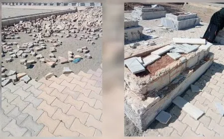 سرقة أحجار مزار الشهداء في مدينة منبج