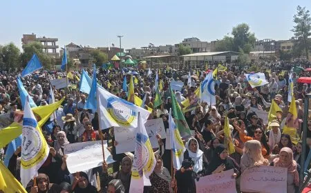 وقفات جماهرية حاشدة في مقاطعة الجزيرة للمطالبة بحق الأمل والديمقراطية لسوريا