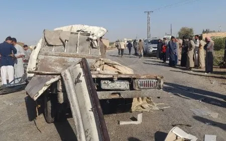 فقدان 6 أشخاص لحياتهم في حادث سير على طريق الرقة _ دير الزور