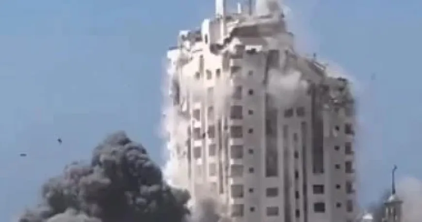 إسرائيل تقصف برج المشتهى في غزة ووزير الدفاع يتوعد بـ "فتح أبواب الجحيم"