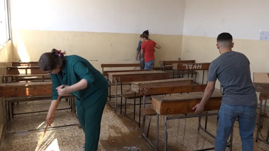 أعمال نظافة شاملة في مدارس جل آغا وتربه سبيه ومرافقهما العامة