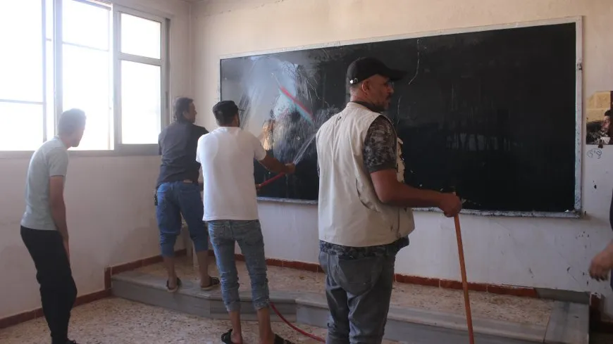 أعمال نظافة شاملة في مدارس جل آغا وتربه سبيه ومرافقهما العامة