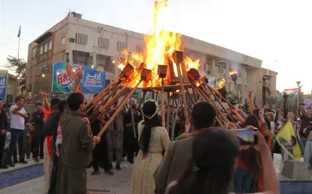 من ساحة السلام بالحسكة.. شعلة نوروز توحد مكونات سوريا